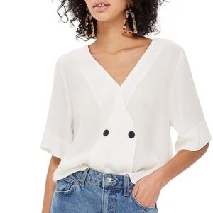 Topshop white tie back top
